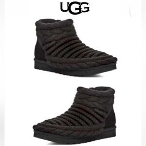 UGG Classic Mini Chunky cable Knit sweater booties size5 NWT w/basic ugg box